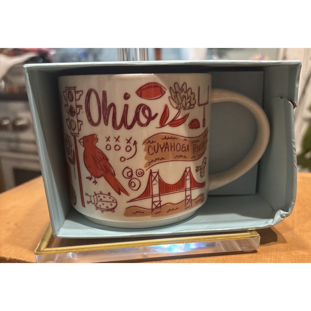 2023 OHIO Starbucks Been There Series Mug Red/White 3.5' tall 14 ounces